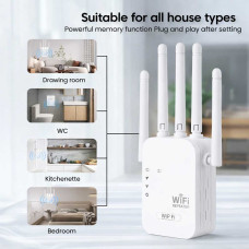 Підсилювач Wi-Fi сигналу з 6 антенами 2.4 GHz — Бездротовий репітер та маршрутизатор для роутера Підсилювач Wi-Fi сигналу з 6 антенами 2.4 GHz — Бездротовий репітер та маршрутизатор для роутера
