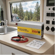 Інвертор автомобільний 12-220В 3000Вт Power Inverter — Перетворювач напруги 12V в 220V для побутової техніки