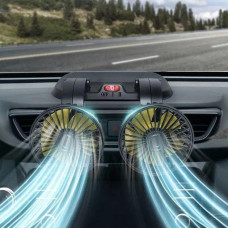 Автомобільний вентилятор подвійний Vehicle Fan 12V (8W, 360°, 10см)