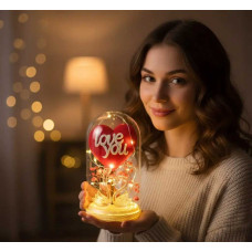 Декоративна фігурка Серце в колбі «Love you» з підсвічуванням на батарейках — Подарунок дівчині, світильник-нічник Декоративна фігурка Серце в колбі «Love you» з підсвічуванням на батарейках — Подарунок дівчині, світильник-нічник