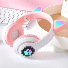 Дитяча гарнітура Bluetooth з вушками, навушники з LED підсвіткою + мікрофоном (FM-радіо) код 385109