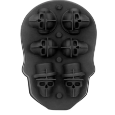 Формочка для льоду силіконова 3D, Контейнер для заморозки з кришкою та лійкою + 6 комірок-черепів (Чорний) код 841029 Формочка для льоду силіконова 3D, Контейнер для заморозки з кришкою та лійкою + 6 комірок-черепів (Чорний) код 841029