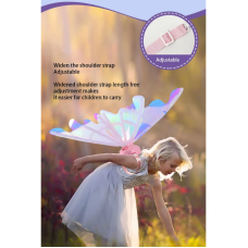 Дитячі крила ангела для костюмованих свят (рухливі), чарівні крильця феї світлодіодні та музичні код 549217 Дитячі крила ангела для костюмованих свят (рухливі), чарівні крильця феї світлодіодні та музичні код 549217