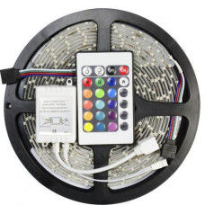 LED стрічка для декору кімнати (RGB 16 кольорів), підсвітка гнучка 5 метрів та з блоком живлення код 741825