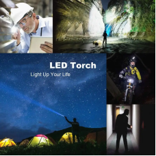 Карманний ліхтар акумуляторний 1200mAh, LED ліхтарик з 4 режимами та фокусуванням від USB (чорний) код 821504 Карманний ліхтар акумуляторний 1200mAh, LED ліхтарик з 4 режимами та фокусуванням від USB (чорний) код 821504