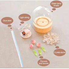 Затишний нічник-тюльпан для спальні та декору (DIY-набір), світлодіодна лампа у скляній колбі код 749103