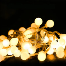 Новорічна гірлянда для декору (20 LED, 3 метри), світлодіодні кульки на батарейках, жовте тепле світло код 593104 Новорічна гірлянда для декору (20 LED, 3 метри), світлодіодні кульки на батарейках, жовте тепле світло код 593104