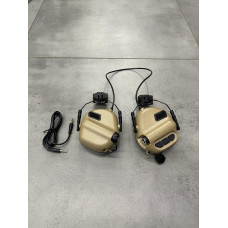 Надійні активні навушники на шолом з посиленням звуку, тактична гарнітура для стрільби Койот код 724198 Надійні активні навушники на шолом з посиленням звуку, тактична гарнітура для стрільби Койот код 724198
